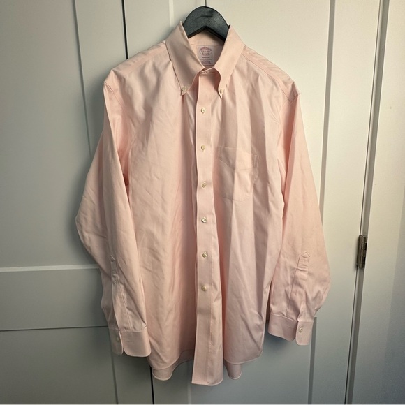 Brooks Brothers Madison Button-down Shirt - Pale Pink - Size 16 1/2 - Office - Picture 1 of 7